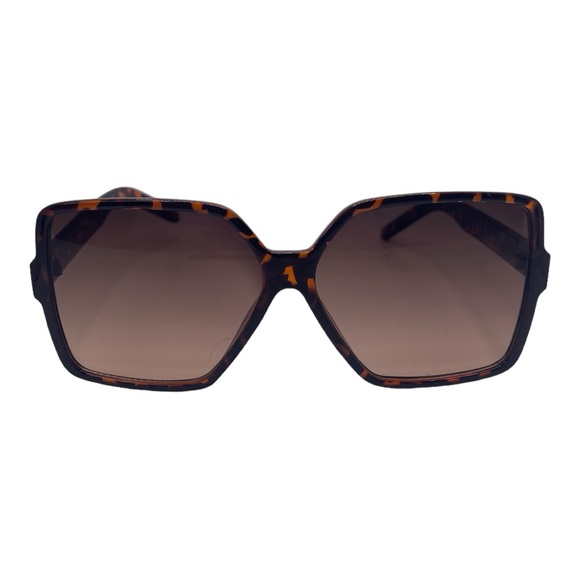 Super Cute Oversized Square Tortoise Shell Sunglasses - Picture 4 of 7